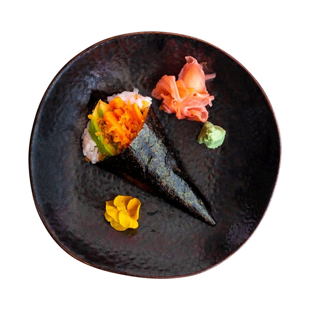 Sweet potato, avocado & tempura crunch